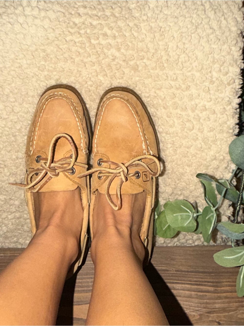 Sperry Tan Leather Boat Shoes Flats